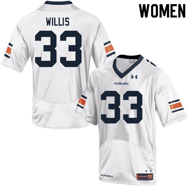 Women #33 Joko Willis Auburn Tigers College Football Jerseys Sale-White - Click Image to Close